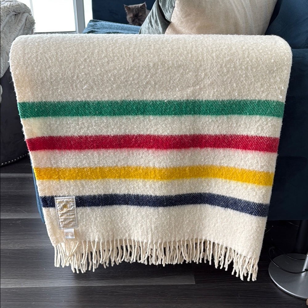 Hudson's Bay Company Wool Blanket with Fringe